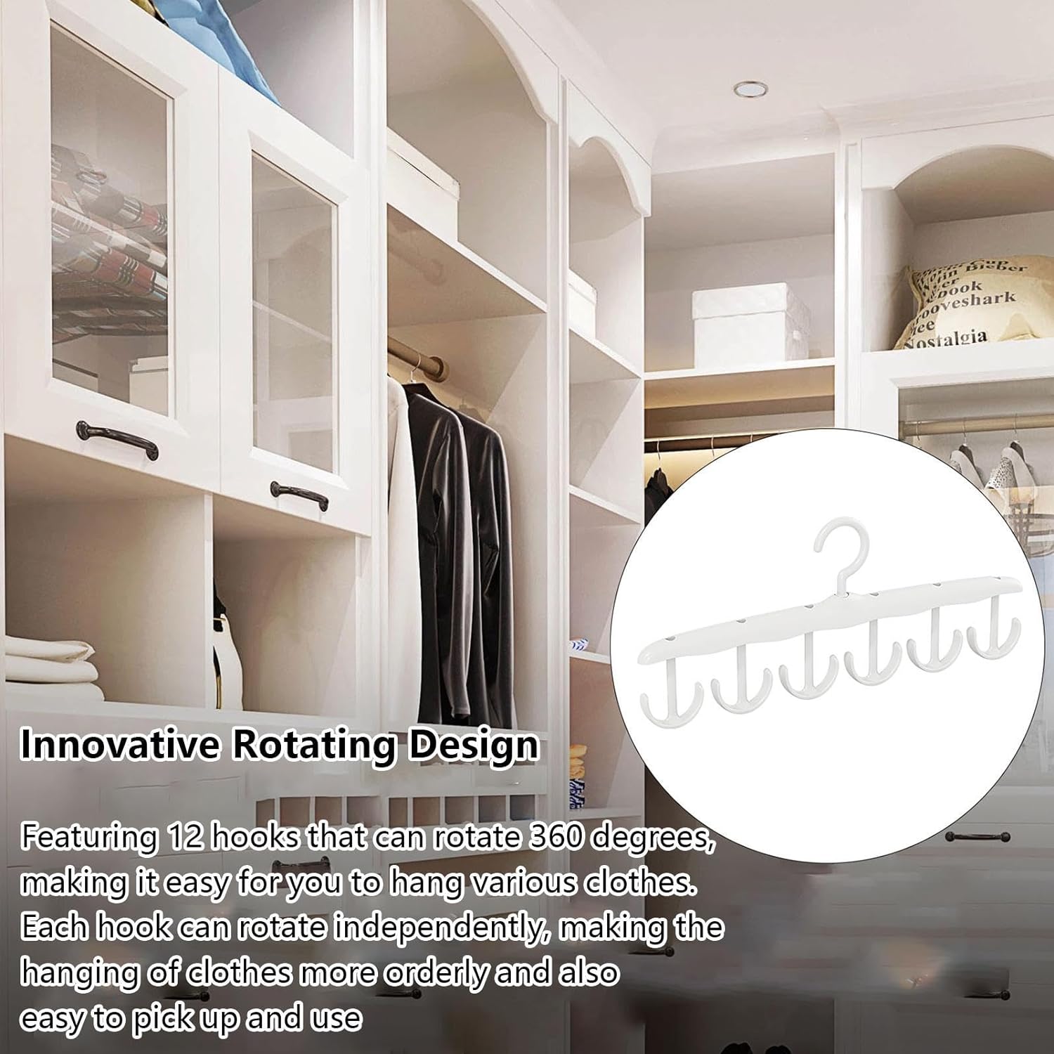 13948 Tank Top Hanger, 12-Hook Space Saving Hanger, Capacity Rotatable Wood Space Saving Hanger Closet Organizers and Storage for Dorm & Apartment for Tank Top 13948 Tank Top Hanger, 12-Hook Space Saving Hanger, Capacity Rotatable Wood Space Saving Hanger Closet Organizers and Storage for Dorm & Apartment for Tank Top